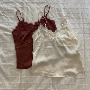 NWOT Abercrombie Lace-Trim Cami - SET